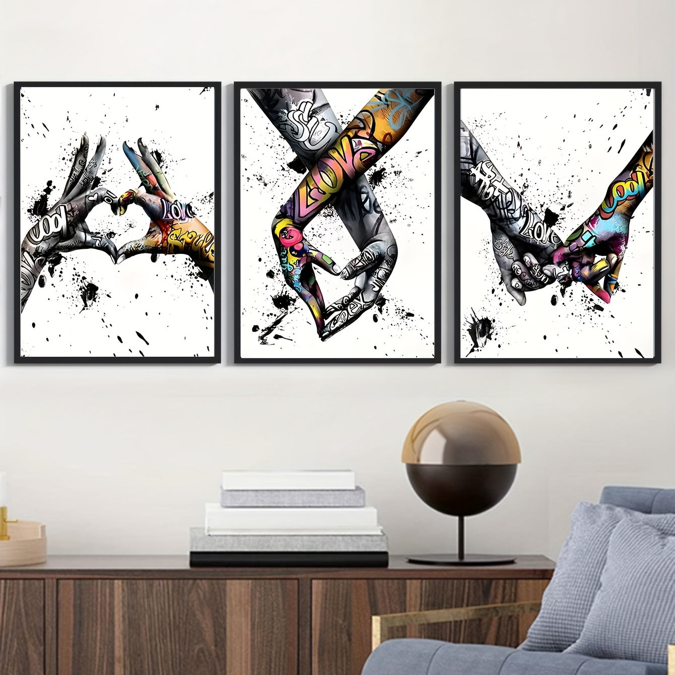 Nimzo Graffiti Love Holding Hands/Home Decoration Painting