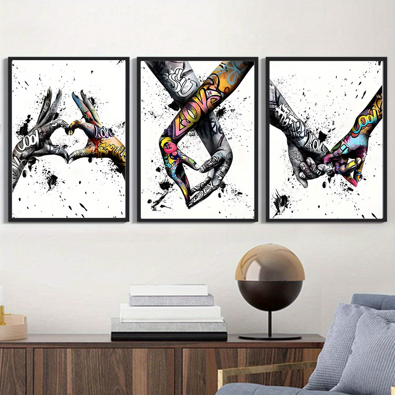 Nimzo Graffiti Love Holding Hands/Home Decoration Painting