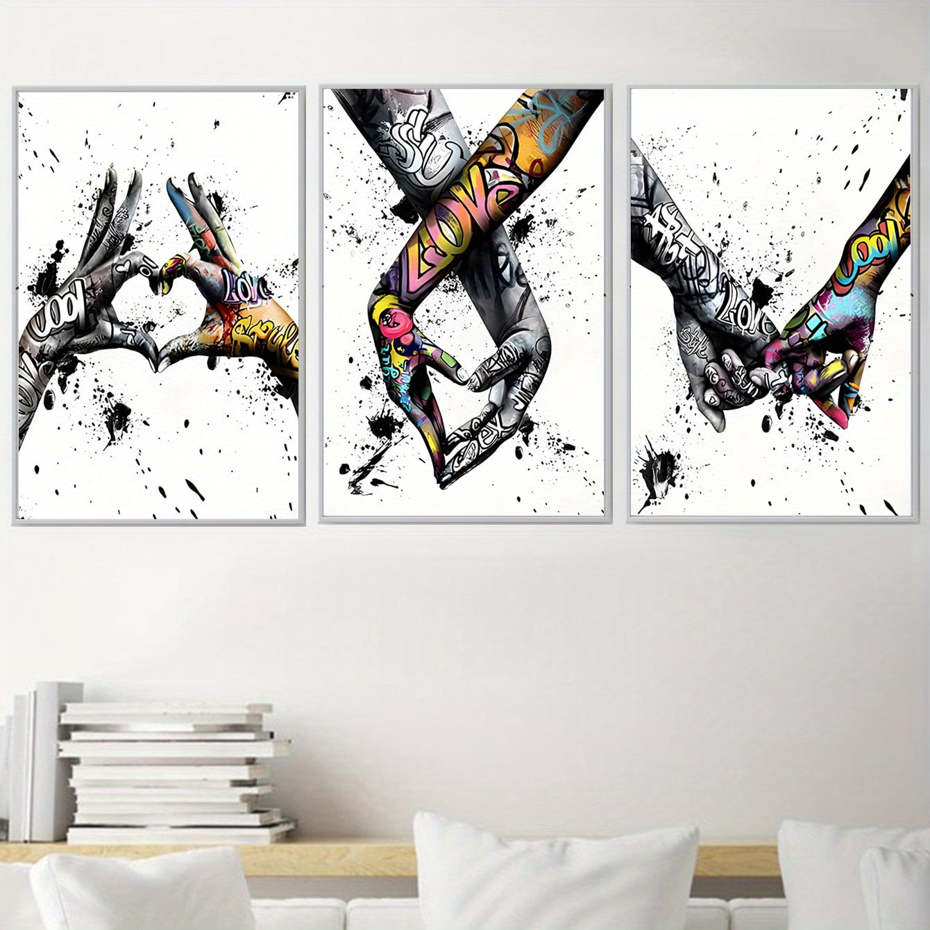 Nimzo Graffiti Love Holding Hands/Home Decoration Painting