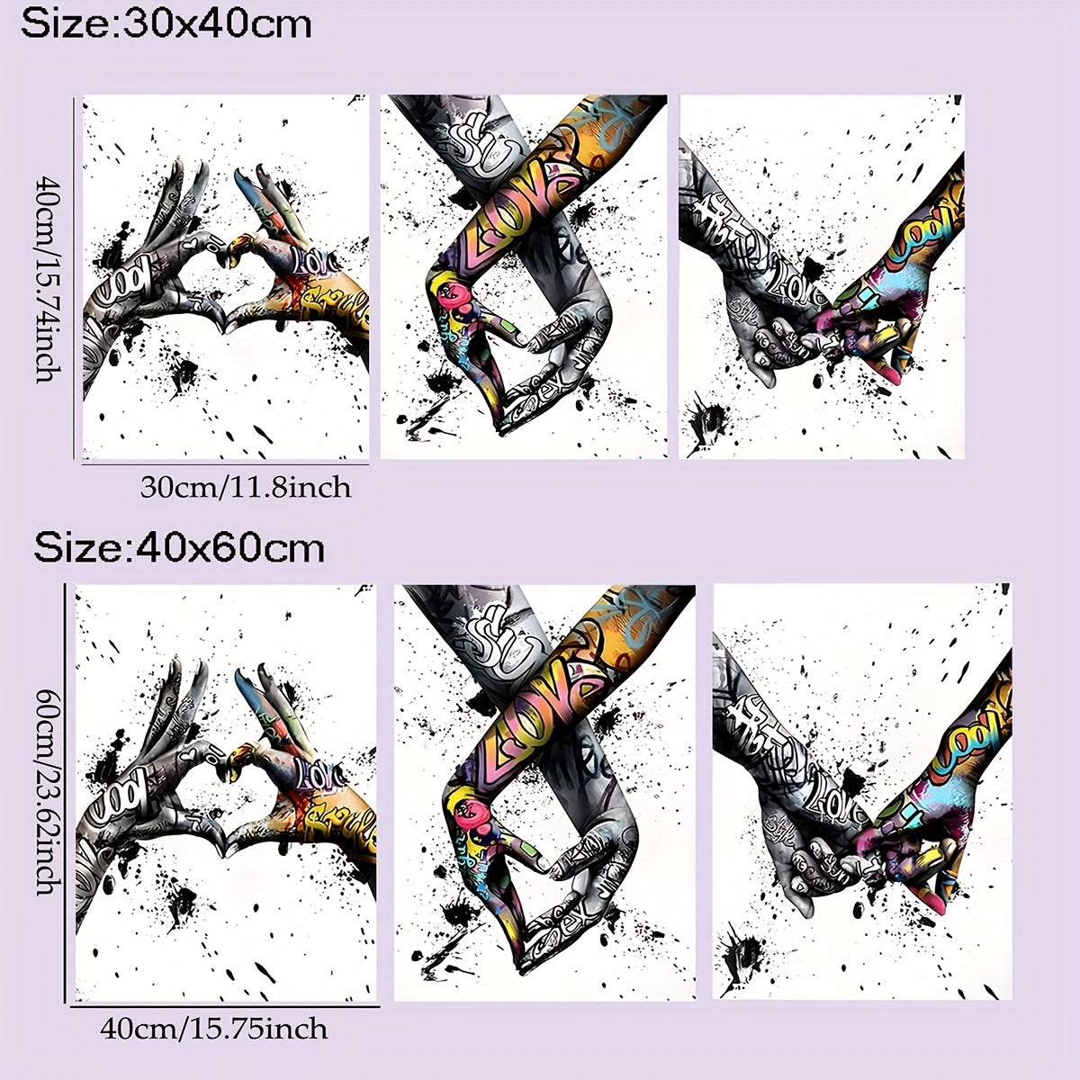 Nimzo Graffiti Love Holding Hands/Home Decoration Painting
