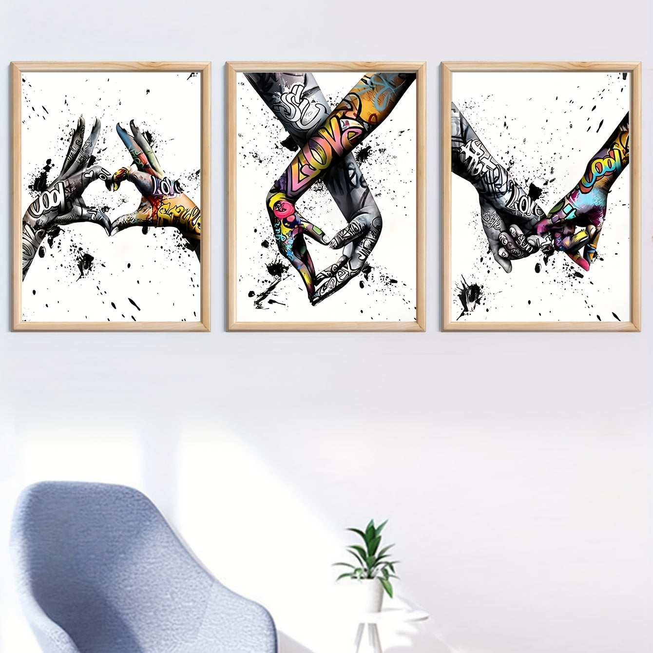Nimzo Graffiti Love Holding Hands/Home Decoration Painting