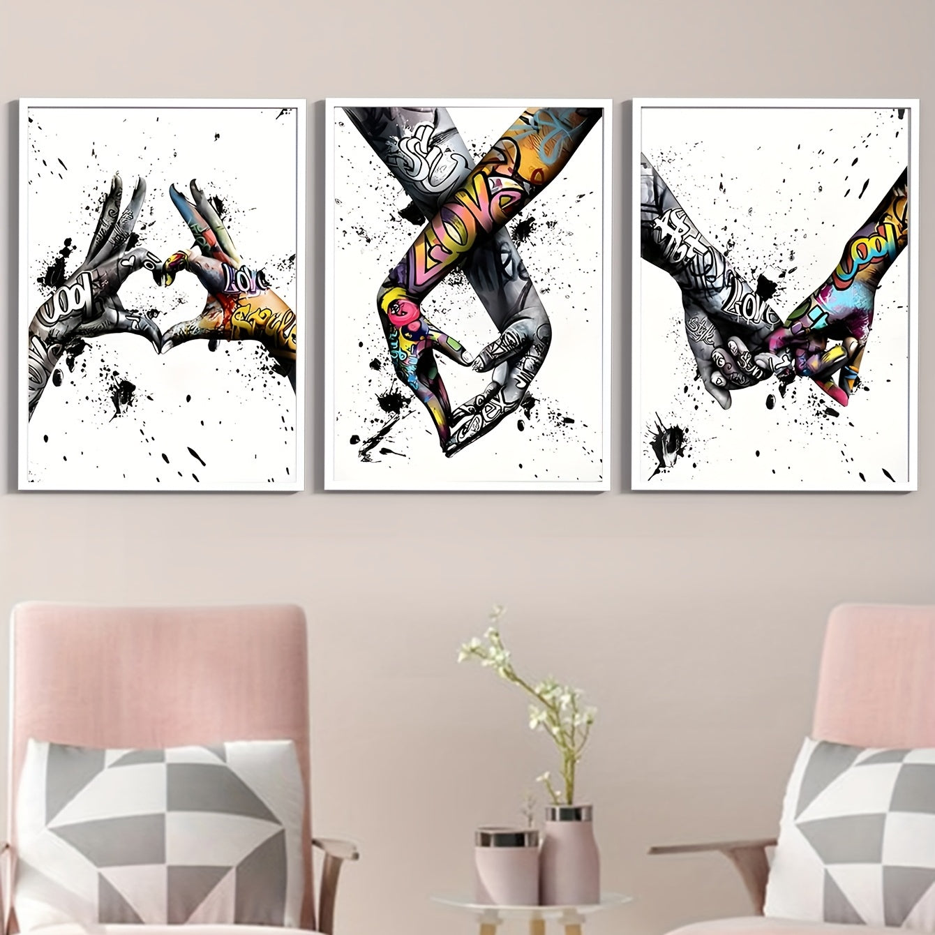 Nimzo Graffiti Love Holding Hands/Home Decoration Painting