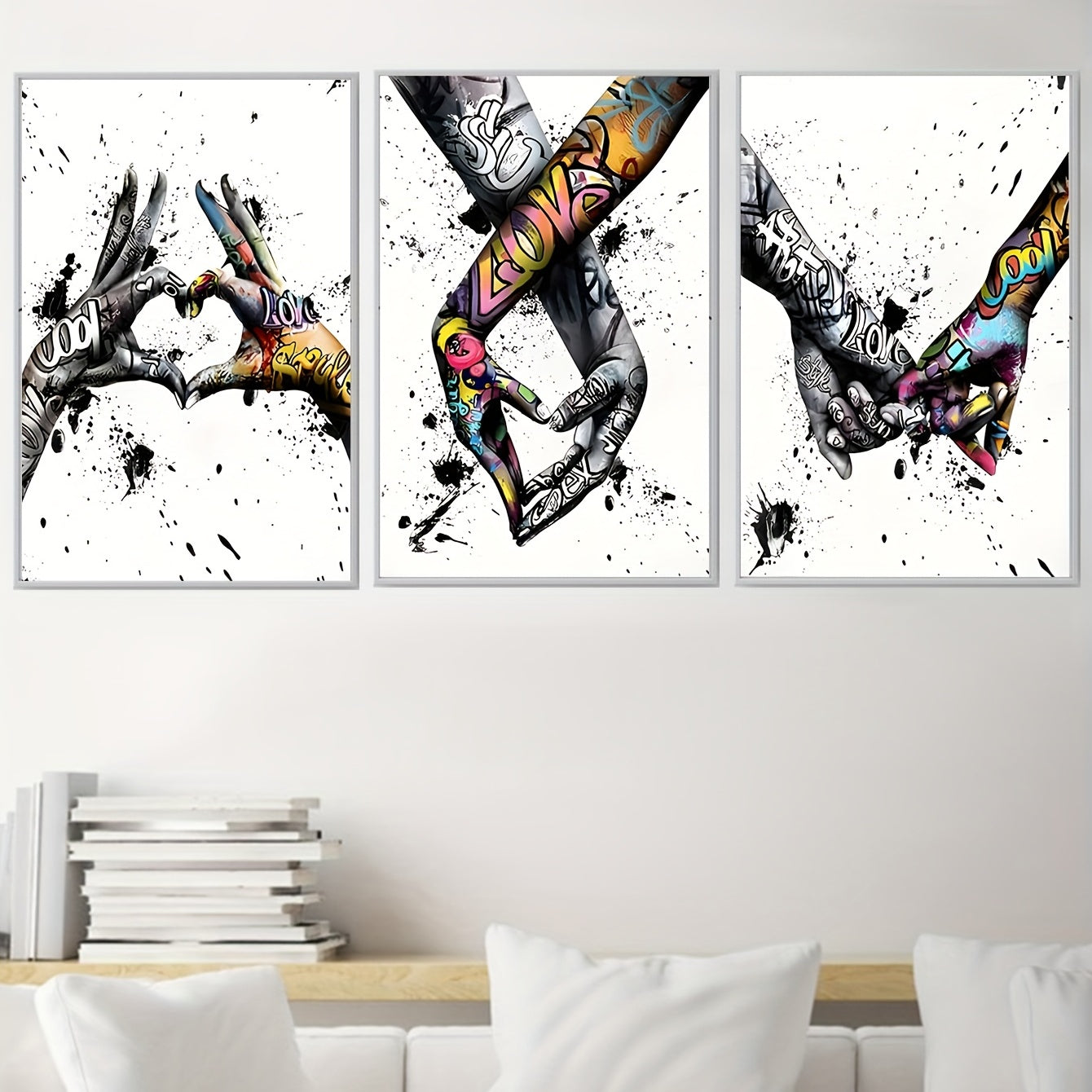 Nimzo Graffiti Love Holding Hands/Home Decoration Painting