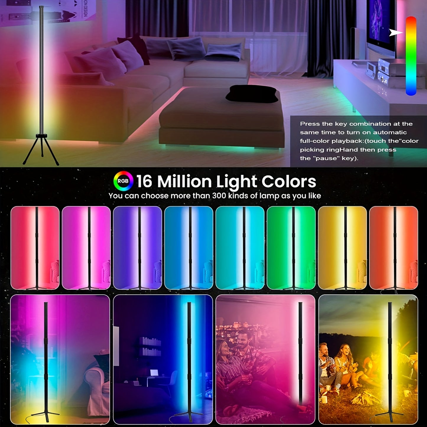 Nimzo RGB Corner Floor Lamp