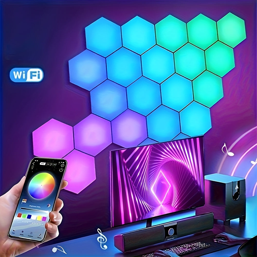 Nimzo RGB LED Hexagon Wall Lights